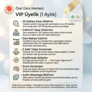 VIP Üyelik – 1 Aylık