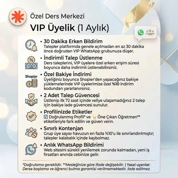 VIP Üyelik – 1 Aylık VIP Üyelik – 1 Aylık